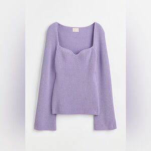 H&M Sweetheart Lavender Knit Top - S
